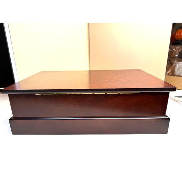 Bigelow Mahogany Tea Chest Handles Storage Organizer - Picture 6 of 9